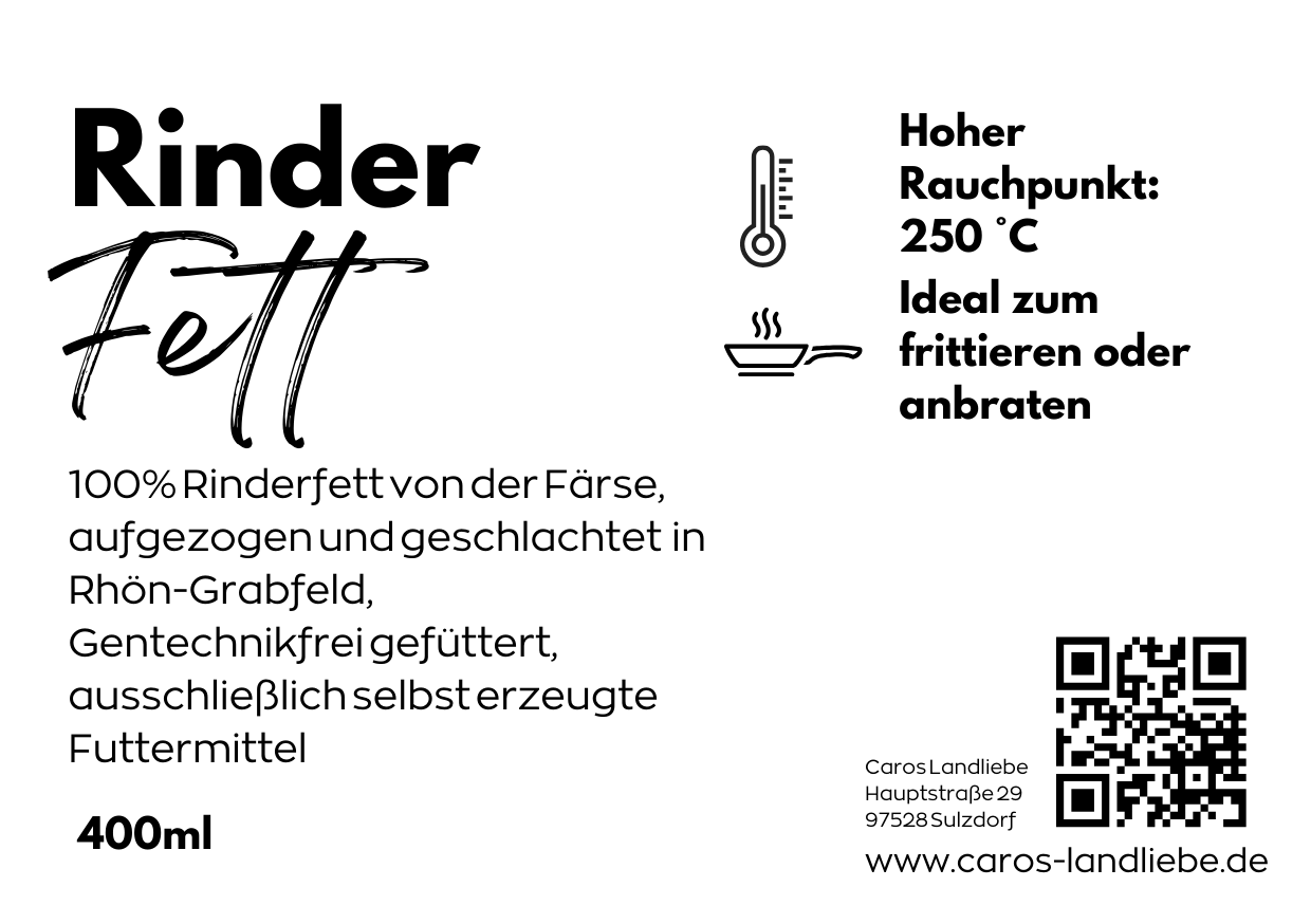 Rinderfett | Beef Tallow | 400ml